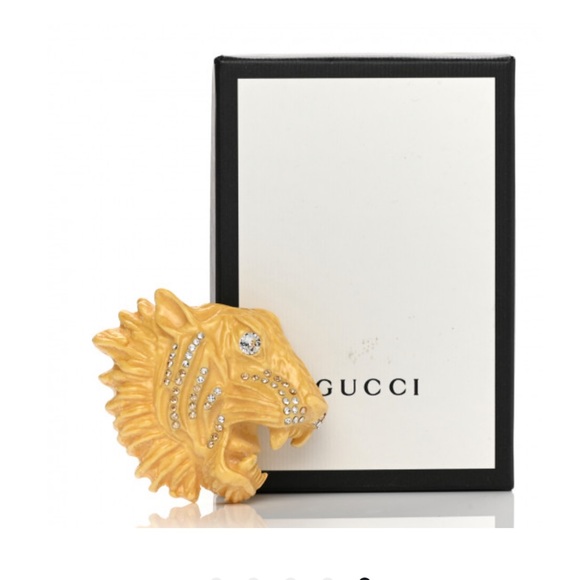 💯% Authentic Gucci Resin Crystal Rajah Brooch - Picture 4 of 7